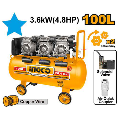 INGCO -  Air compressor 100L/3*1200W ACS3361001