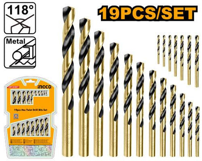INGCO -  19Pcs HSS twist drill bits set  AKDB9190
