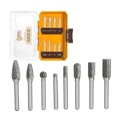 INGCO -  8 Pcs Tungsten carbide rotary burrs set  AKDL10801