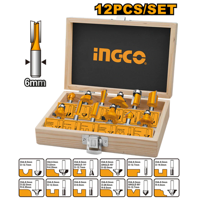 INGCO -  12 Pcs router bits set  AKRT1201