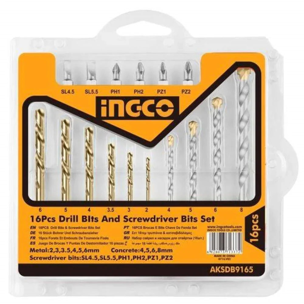 INGCO -  19 Pcs drill bits & screwdriver bits set  AKSDB1901