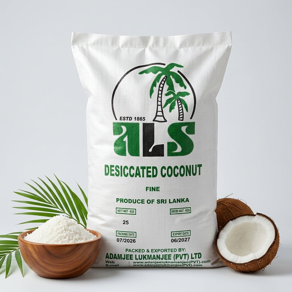 ALS Premium - High Fat - Fine Desiccated Coconut – 25kg Bulk Bag (Produce of Sri Lanka) - کھوپرا