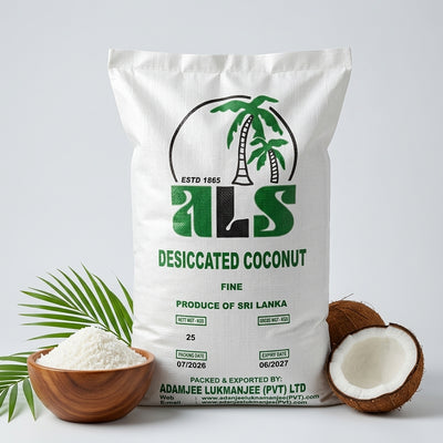 ALS Premium - High Fat - Fine Desiccated Coconut – 25kg Bulk Bag (Produce of Sri Lanka) - کھوپرا