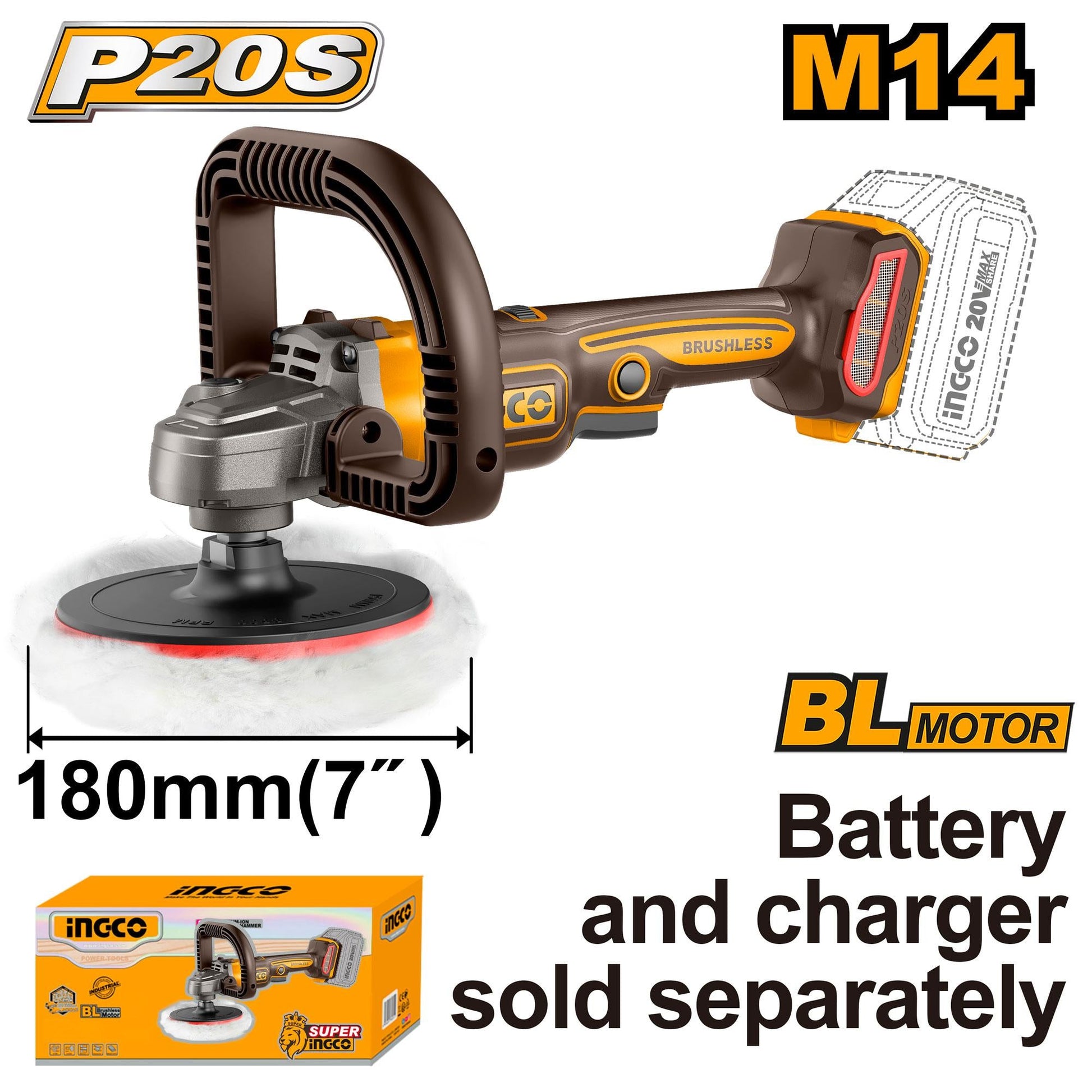 INGCO -  Cordless polisher 20v APLI2018