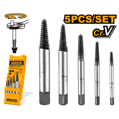 INGCO -  5 Pcs screw extractor set  ASE008