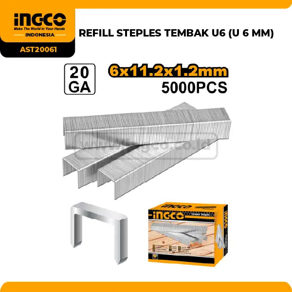 INGCO -  Crown staple 6MM AST20061