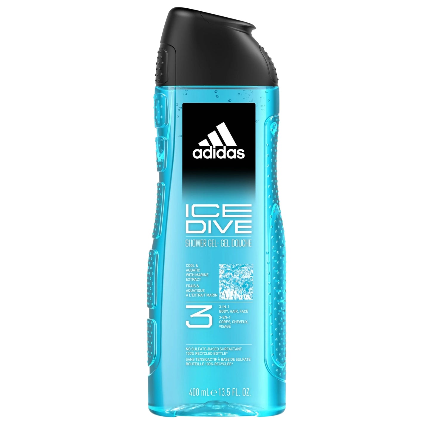 Adidas - Shower Gel - Ice Dive - 3in1 Refreshing - Body Hair & Face - 400ml