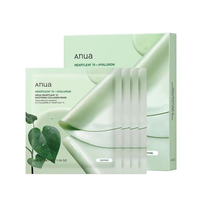 Anua - Heartleaf 70 Soothing Collagen Mask 38G / 1.34Oz - Sheet Mask - Soothing and Hydrating - All - 38g / 1.34oz