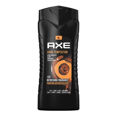 Axe - Body Wash - Dark Temptation - Dark Chocolate Scent - 3-In-1 Body, Face & Hair - 400ml