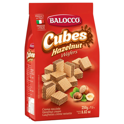 Balocco - Wafers - Cubes - Nocciola (Hazelnut) - 250g - 12-Pack Carton
