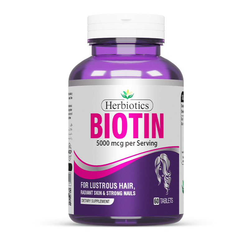 Herbiotics - Biotin - Supplement - 5000 mcg - Hair Health