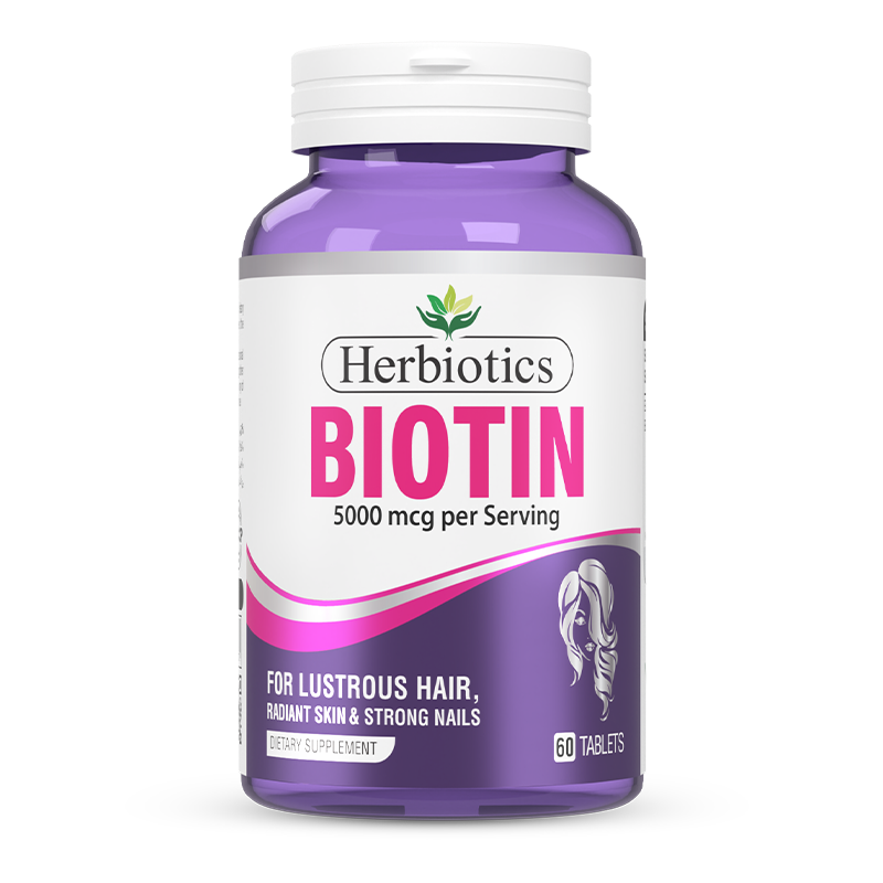 Herbiotics - Biotin - Supplement - 5000 mcg - Rapid Hair Growth