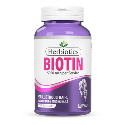 Herbiotics - Biotin - Supplement - 5000 mcg - Rapid Hair Growth
