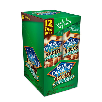 BLUE DIAMOND - ALMONDS - BOLD - Wasabi & Soy Sauce Flavoured - 43 gm - Crtn / 24 Each