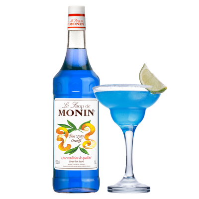 Monin - Blue Zesty Orange (Blue Lagoon) Syrup - 1 Liter - Le Sirop De Monin