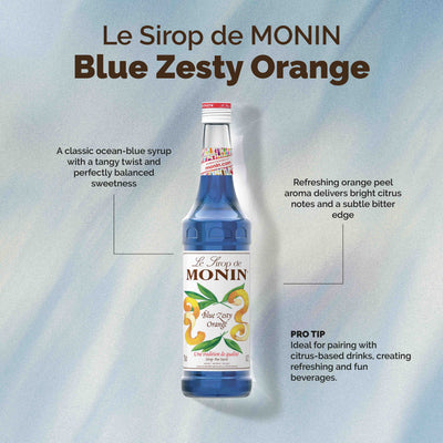 Monin - Blue Zesty Orange (Blue Lagoon) Syrup - 1 Liter - Le Sirop De Monin