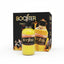 Box of Booster stimulant drink with a bottle illustration on a black background