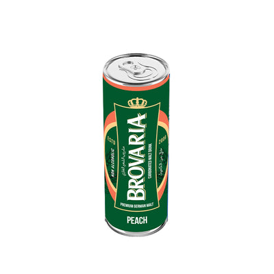 Brovaria - Peach Flavor - Malt - Non-Alcohol - 250 ML - 24 Cans