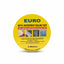A hand holding a round yellow roll of EURO brand butyl waterproof sealing tape, with the product label clearly visible against a blurred background.