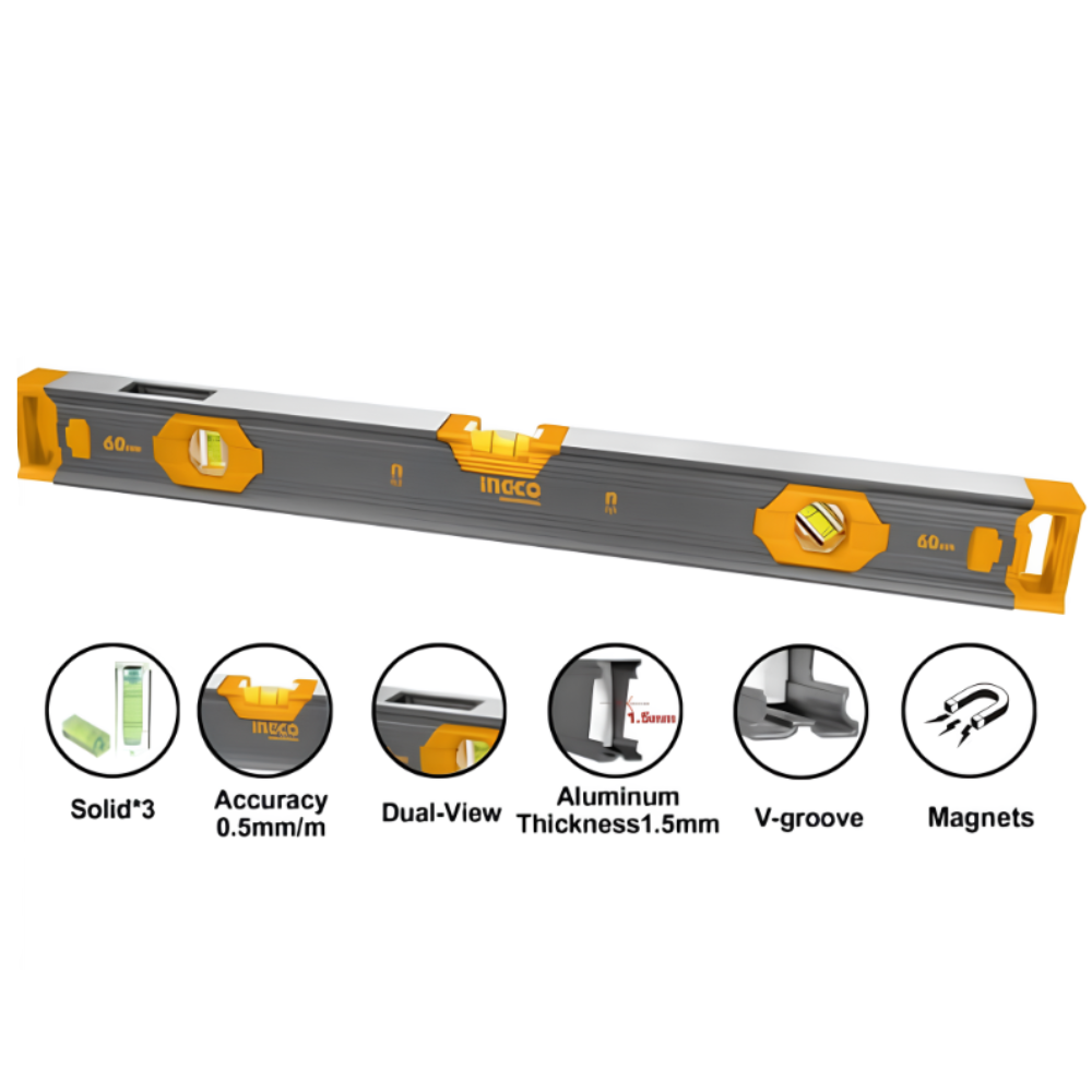 INGCO -  Spirit level with powerful magnets 60cm HSL68060