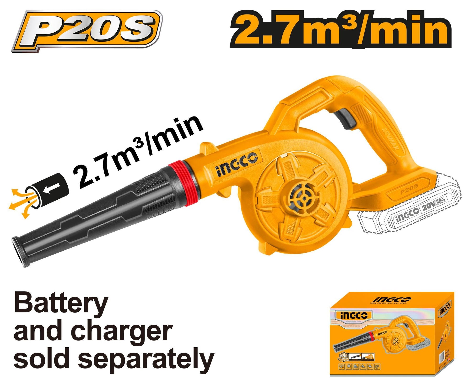 INGCO -  Cordless blower 20v CABLI20028