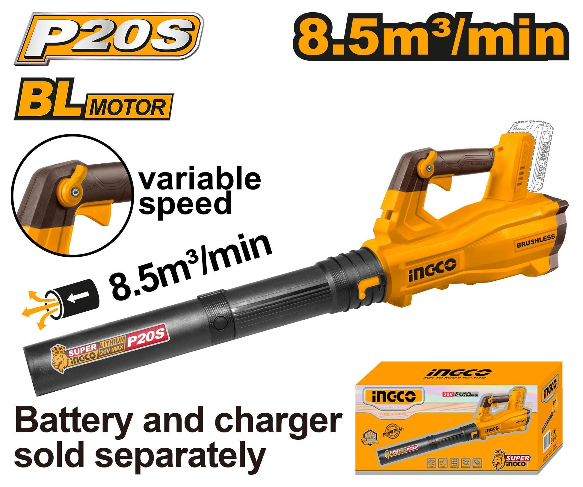 INGCO -  Cordless blower 20V CABLI20428