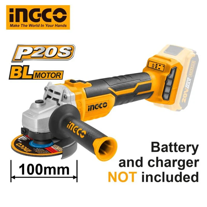 INGCO -  Lithium-Ion angle grinder 20v CAGLI201008