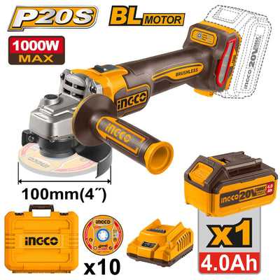 INGCO -  Cordless angle grinder 20v CAGLI271031