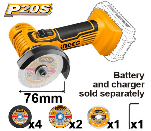 INGCO -  Cordless mini cut-off tool 20v CAGLI7601