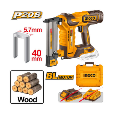 INGCO -  Cordless Crown Stapler Nailer 20v CCSNLI6005