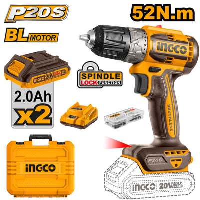 INGCO -  Brushless cordless drill 20v CDLI20453