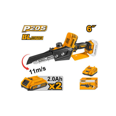 INGCO -  Cordless mini chain saw 20v CGSLI20686