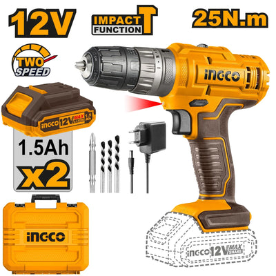 INGCO -  Cordless impact drill 12v CIDLI1228