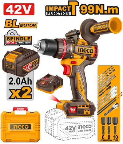 INGCO -  Brushless cordless impact drill 42V CIDLI429982