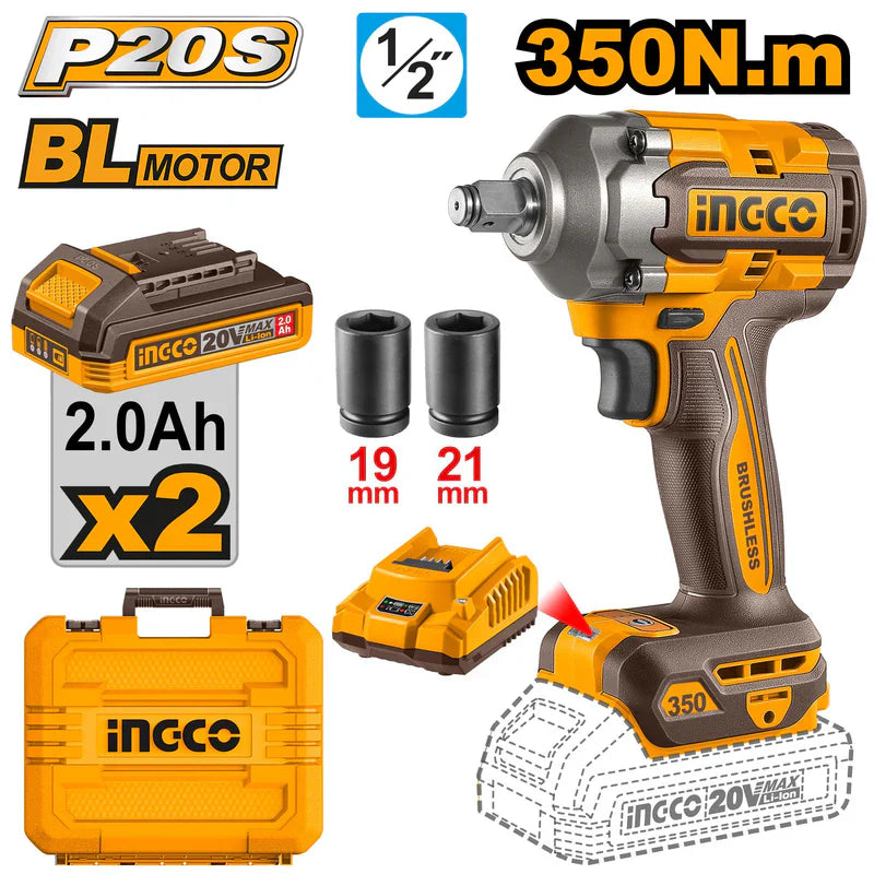 INGCO -  Cordless impact wrench 20v CIWLI2035