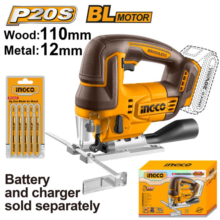INGCO -  Cordless jig saw 20V CJSLI1008