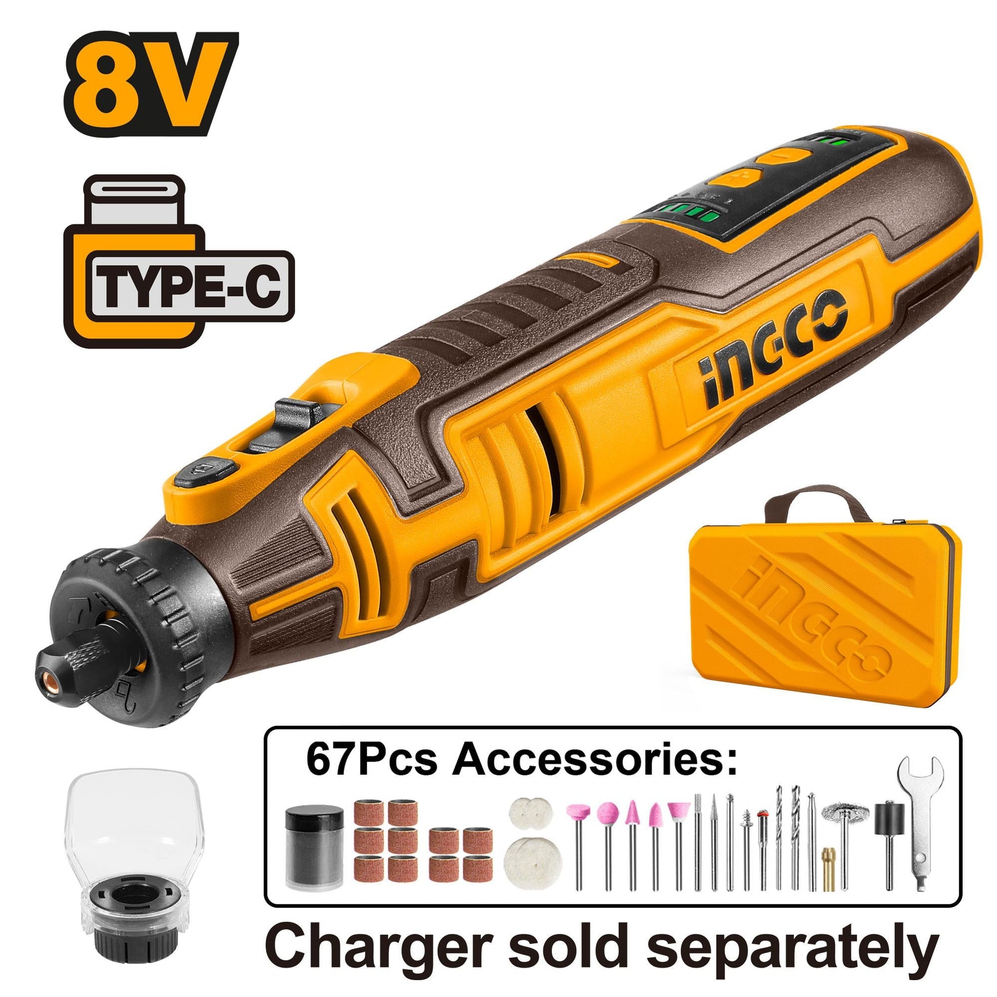 INGCO -  Cordless grinder 8v CMGLI0801