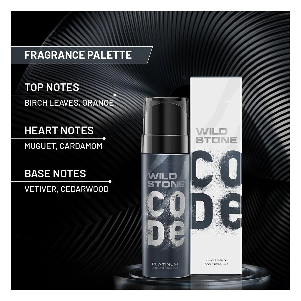 Wild Stone - Code - Platinum - Perfume Body Spray - For Men - 120 ml