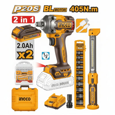 INGCO - 2 pcs Cordless Combo Kit - Item No. COSLI 23056 Industrial