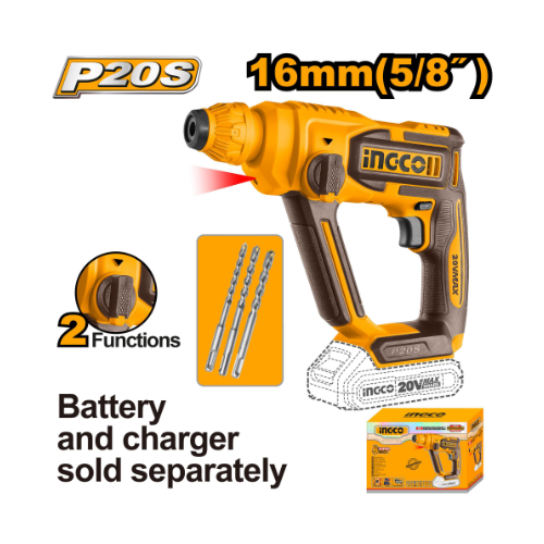 INGCO -  Cordless rotary hammer 20v CRHLI20168