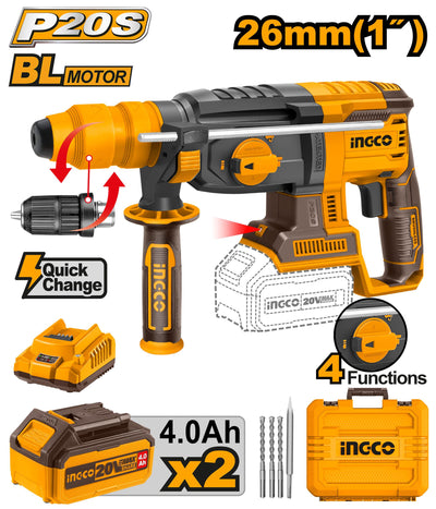 INGCO -  Cordless rotary hammer 20v CRHLI202289