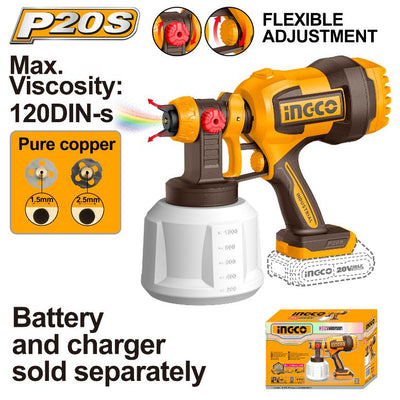 INGCO -  Cordless spray gun 20v CSGLI2004