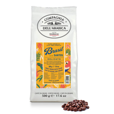 Caffè Corsini - Compagnia dell'Arabica - Brasil Santos - 100% Arabica - Coffee Beans - 500g