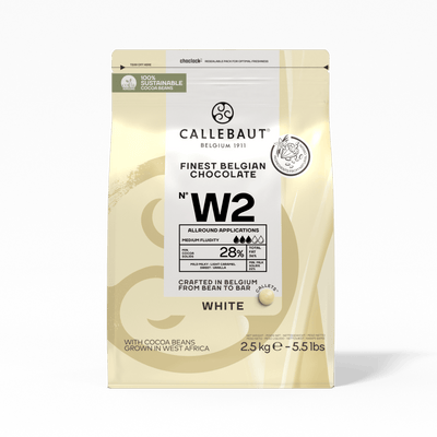 Callebaut - Finest Belgian Chocolate – 28% White Chocolate Callets - W2 - 2.5 KG