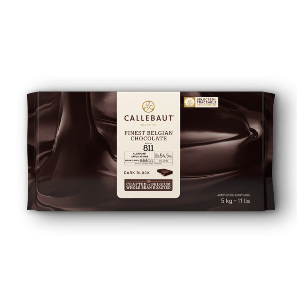 Callebaut - Finest Belgian Chocolate – 54% Dark Chocolate Bar - 811 - 5 KG