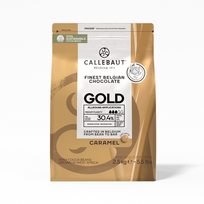 Callebaut - Finest Belgian Chocolate – Caramel Chocolate - Gold 30.4% - Callets - 2.5 Kg - Couverture