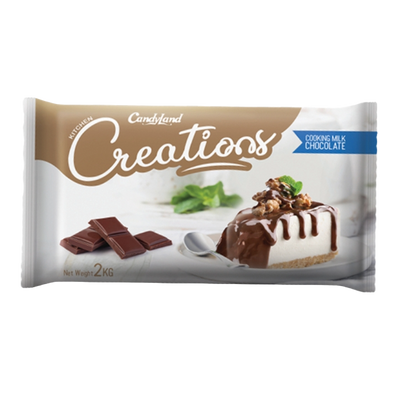 Candyland - Creations - Cooking Milk Chocolate - 2KG - Chocolate Bar