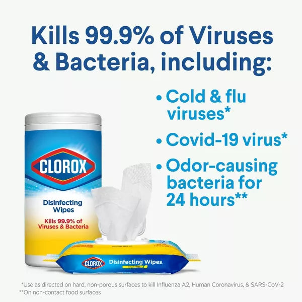 Clorox - Crisp Lemon - Disinfecting Wipes - Bleach Free - Cleaning Wipes - 35CT - 258g