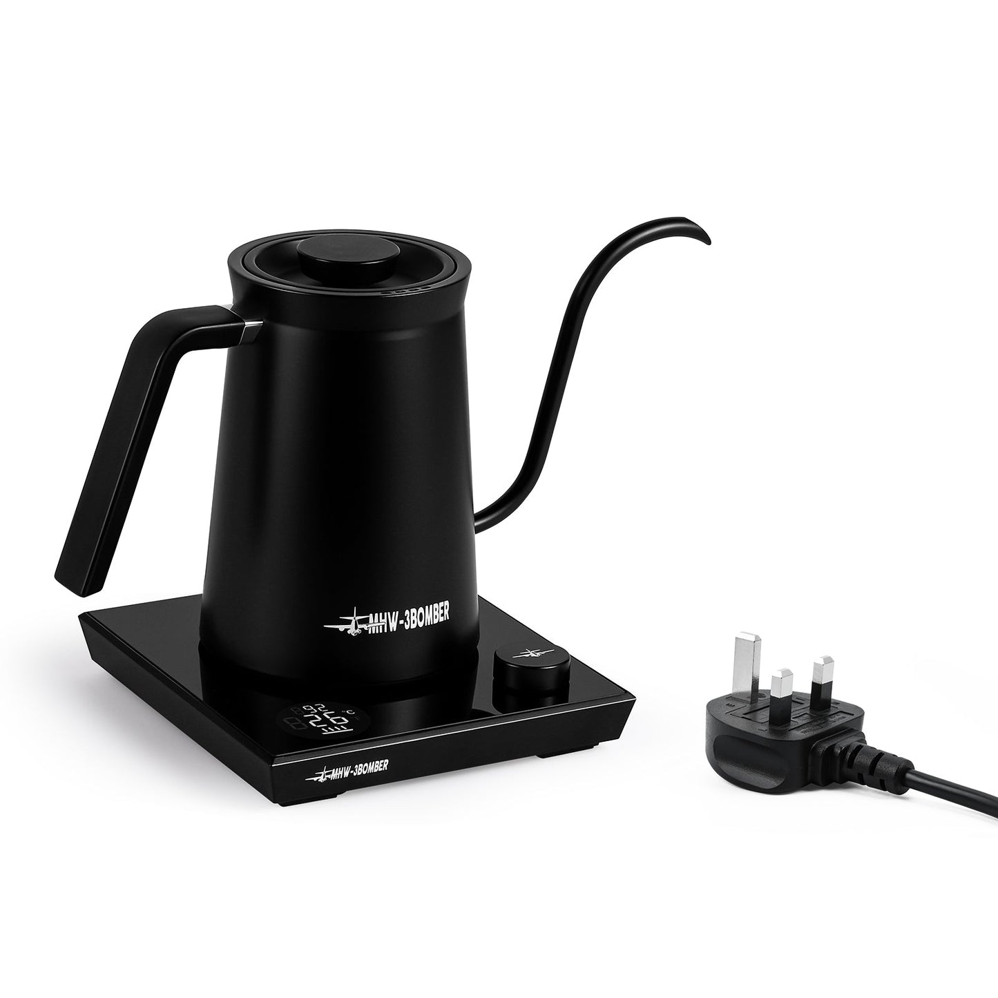 Coffee Cartel - MHW3 Bomber - Assassin Electric Pour Over Kettle-600ml - Black, 220V, 1000W/1200W, UK Plug - BK6057B