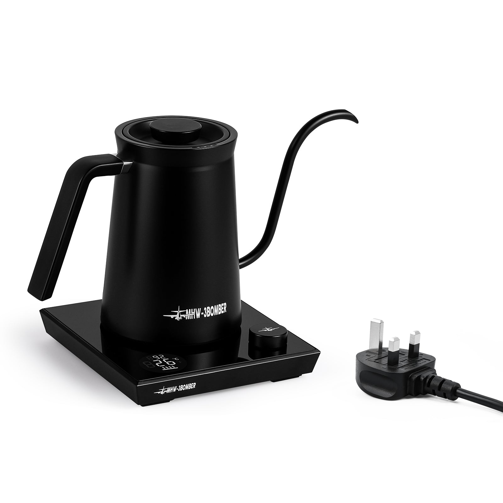 Coffee Cartel - MHW3 Bomber - Assassin Electric Pour Over Kettle-600ml - Black, 220V, 1000W/1200W, UK Plug - BK6057B